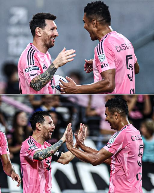 Viral ESPN UK image post about Casemiro and Lionel Messi at Inter Miami
