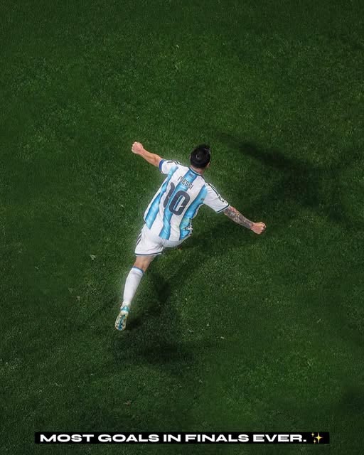 Fabrizio Romano post about Messi breaking goals in finals record