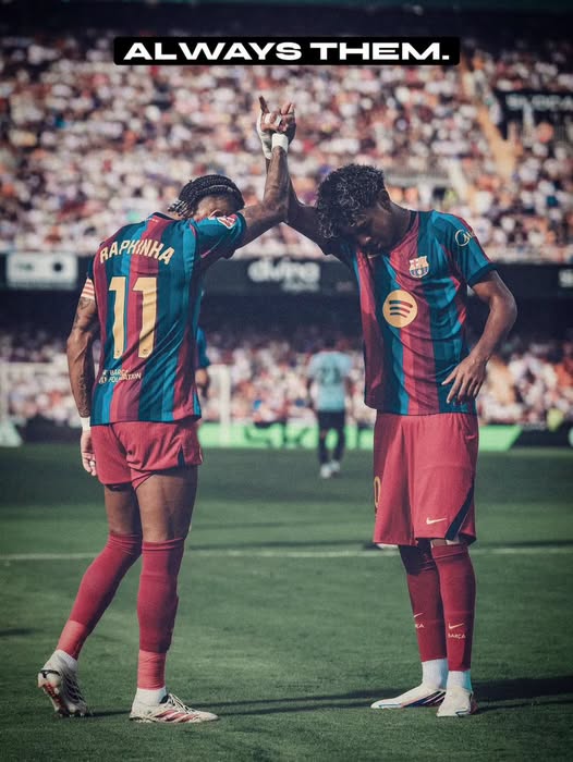 Raphinha and Lamine Yamal best duo stats post