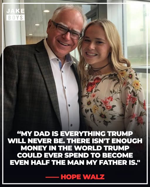 Viral Jake Boys post about Hope Walz responding to a Trump slur about her father
